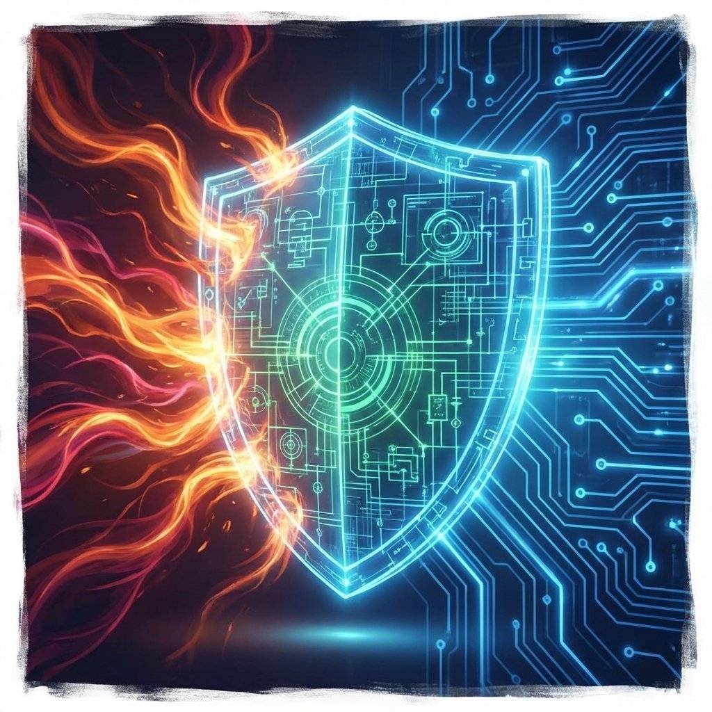 An abstract representation of a technical datasheet acting as a protective barrier