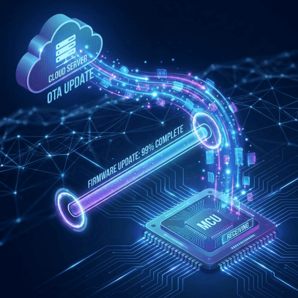 Visualization of an Over-the-Air OTA firmware update