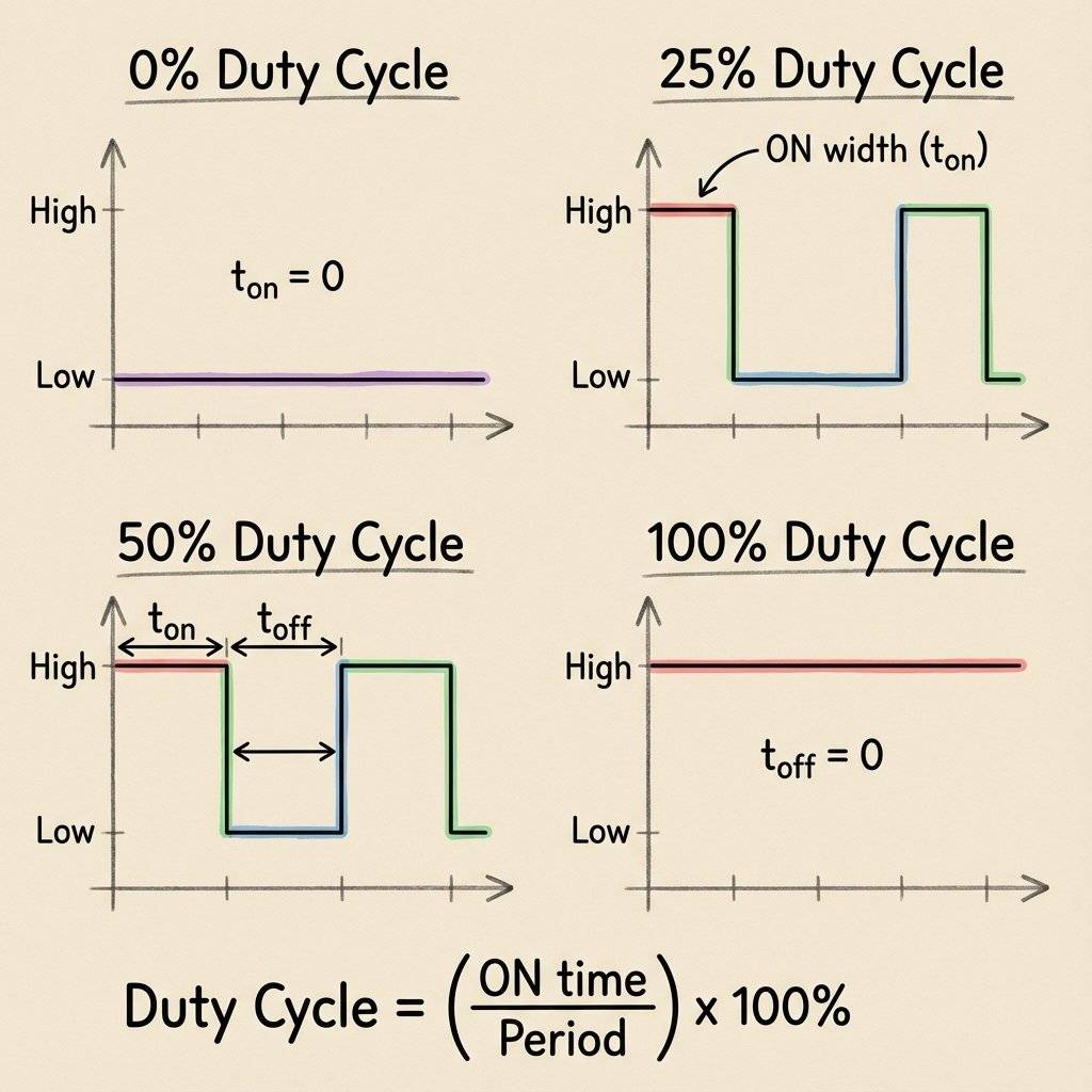 Duty Cycle Chart Square Waves