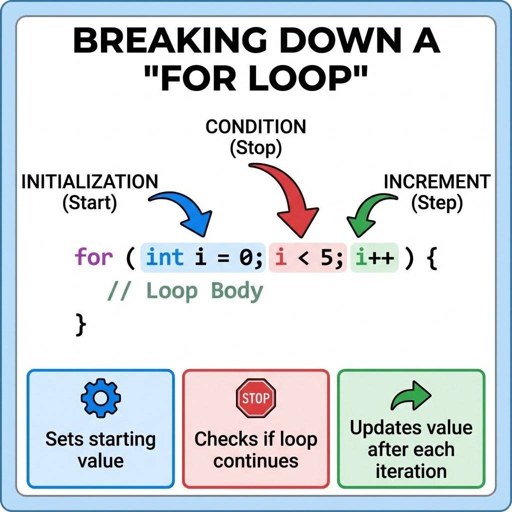 For Loop Anatomy Infographic