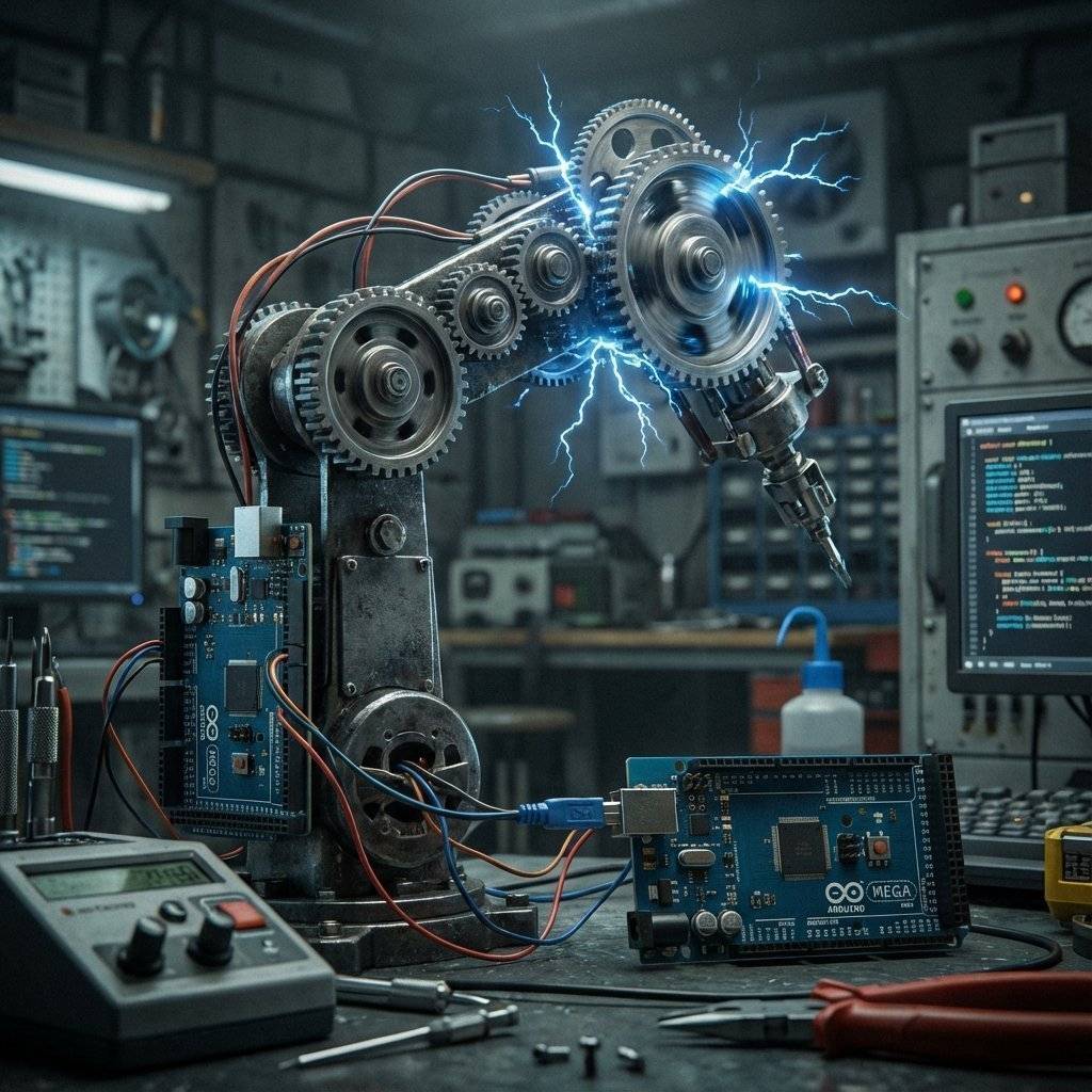 Hero Image: Cinematic Robot Arm / Motor Control