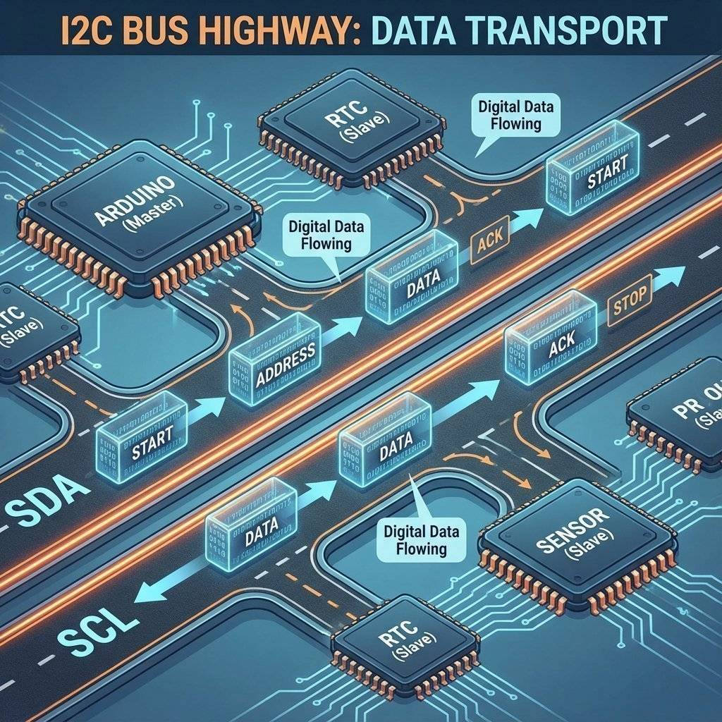 I2C Bus Visualization: Two wires, many devices