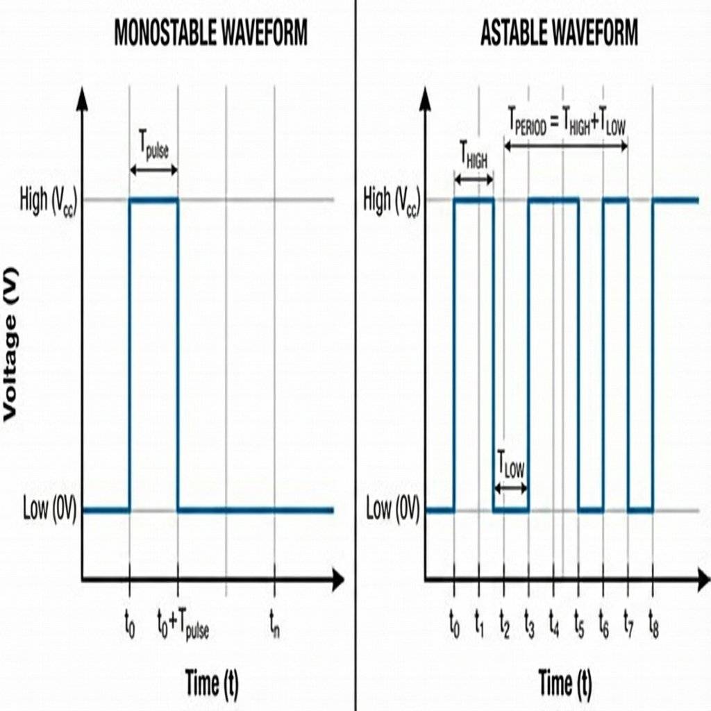Monostable vs Astable Graph