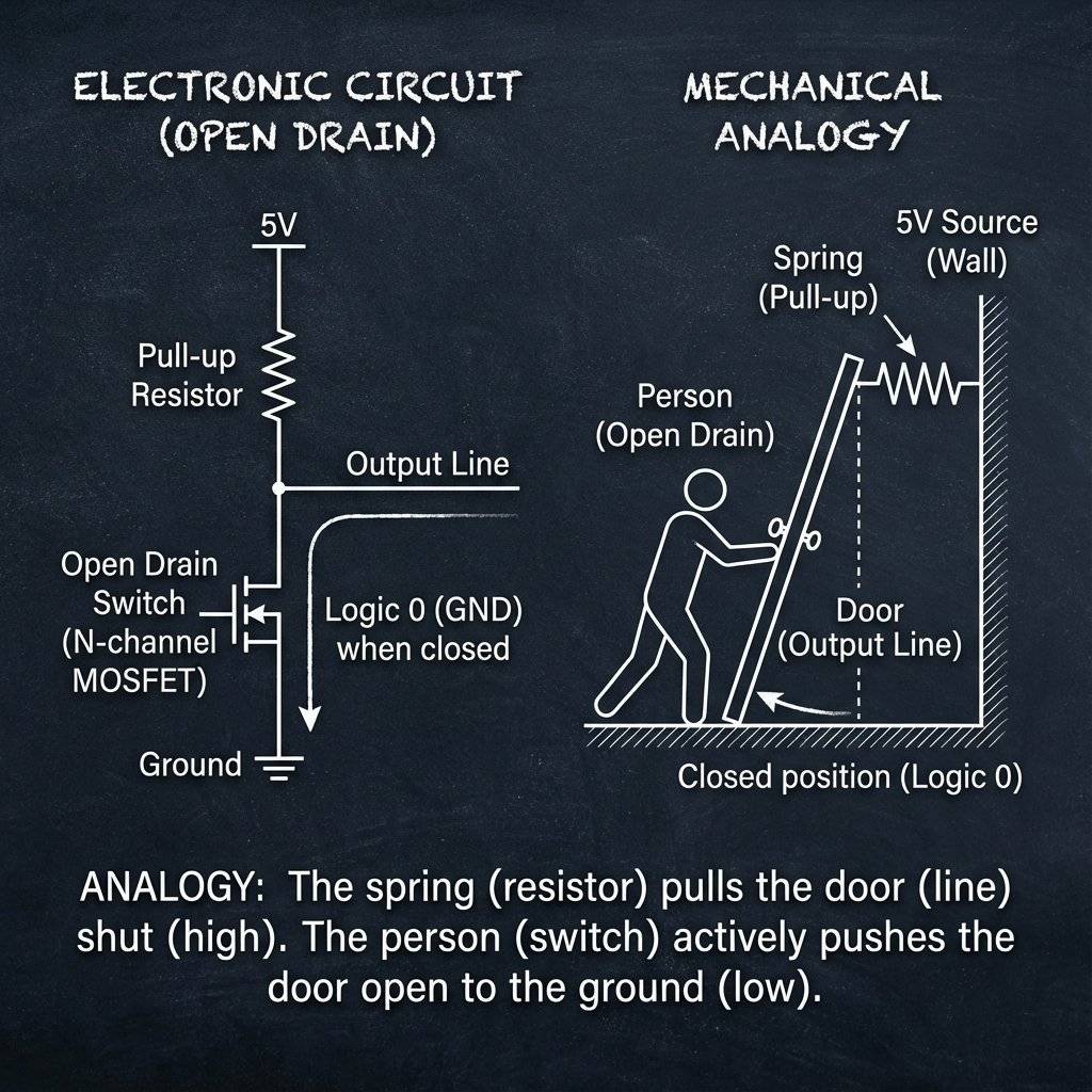 Open Drain Physics Diagram
