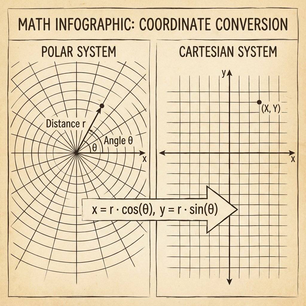 Polar Coordinate Math Infographic