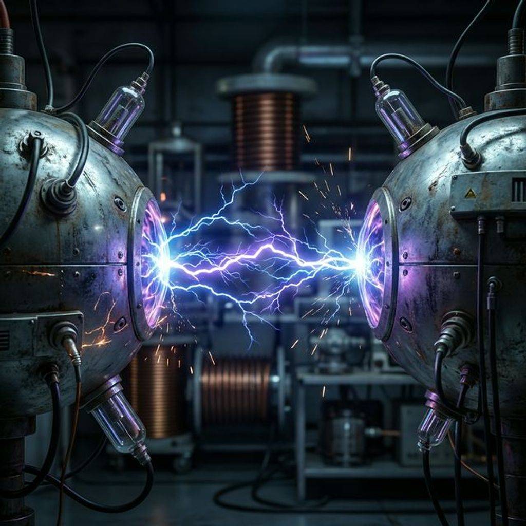 A stunning visualization of electrical potential and energy arcs