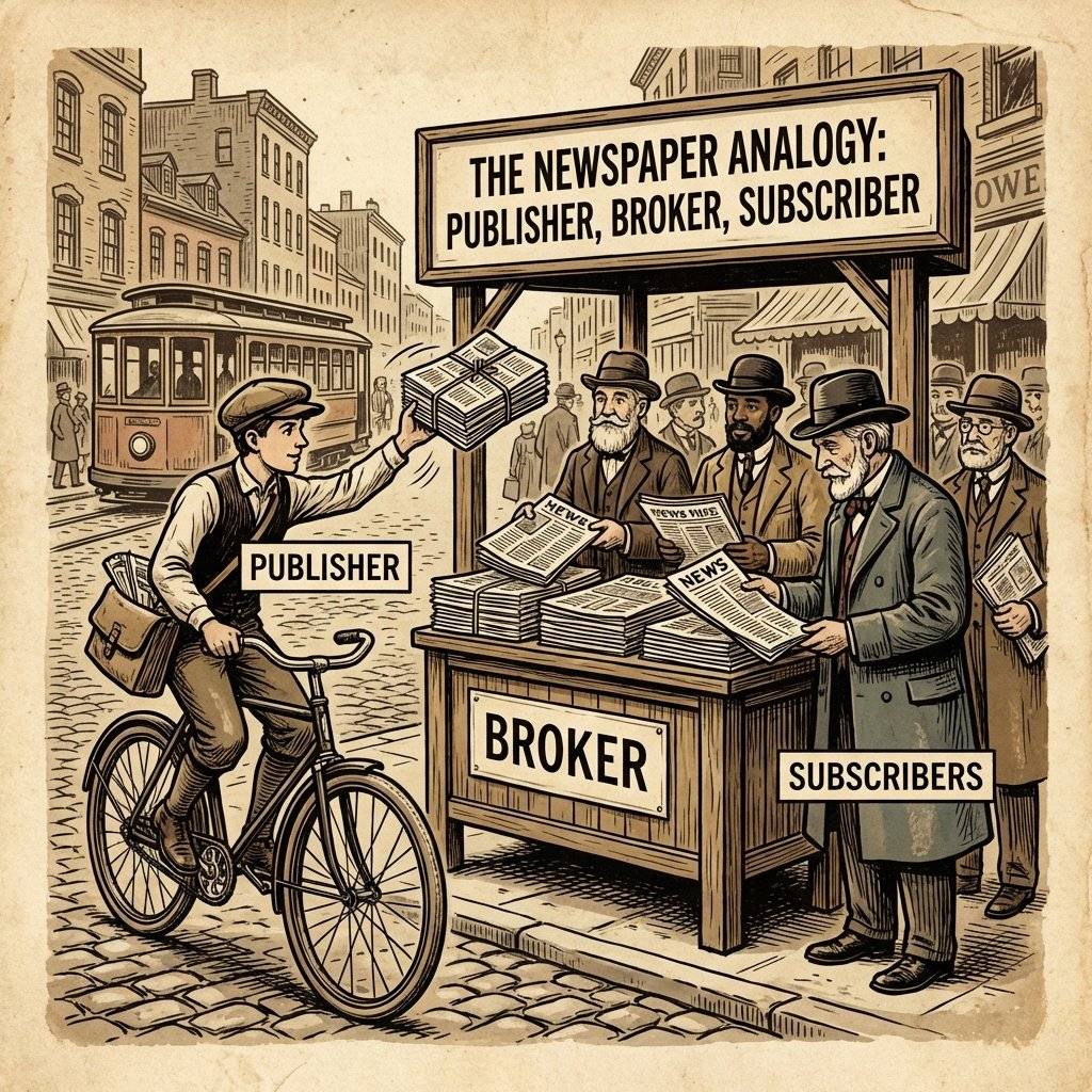 Pub Sub Analogy Newspaper