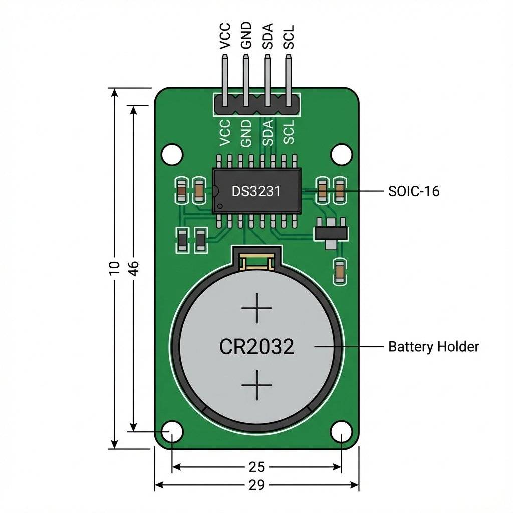RTC Module Pinout: SDA SCL VCC GND