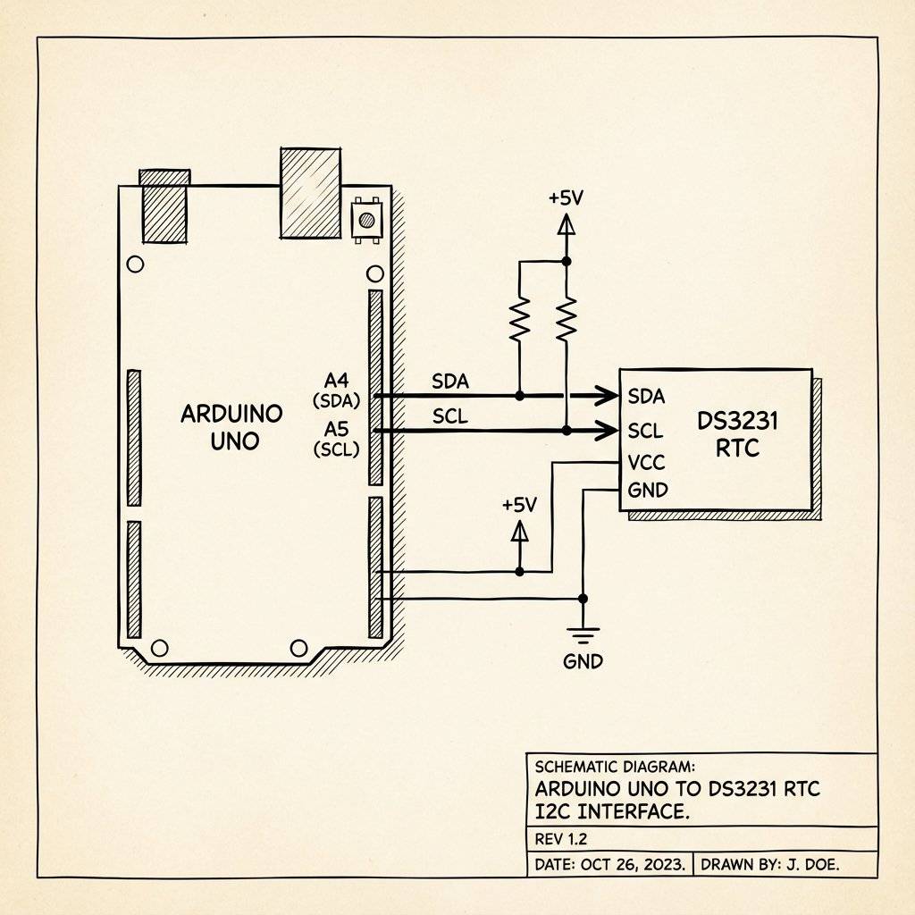 Schematic Overview: Arduino + RTC + LCD
