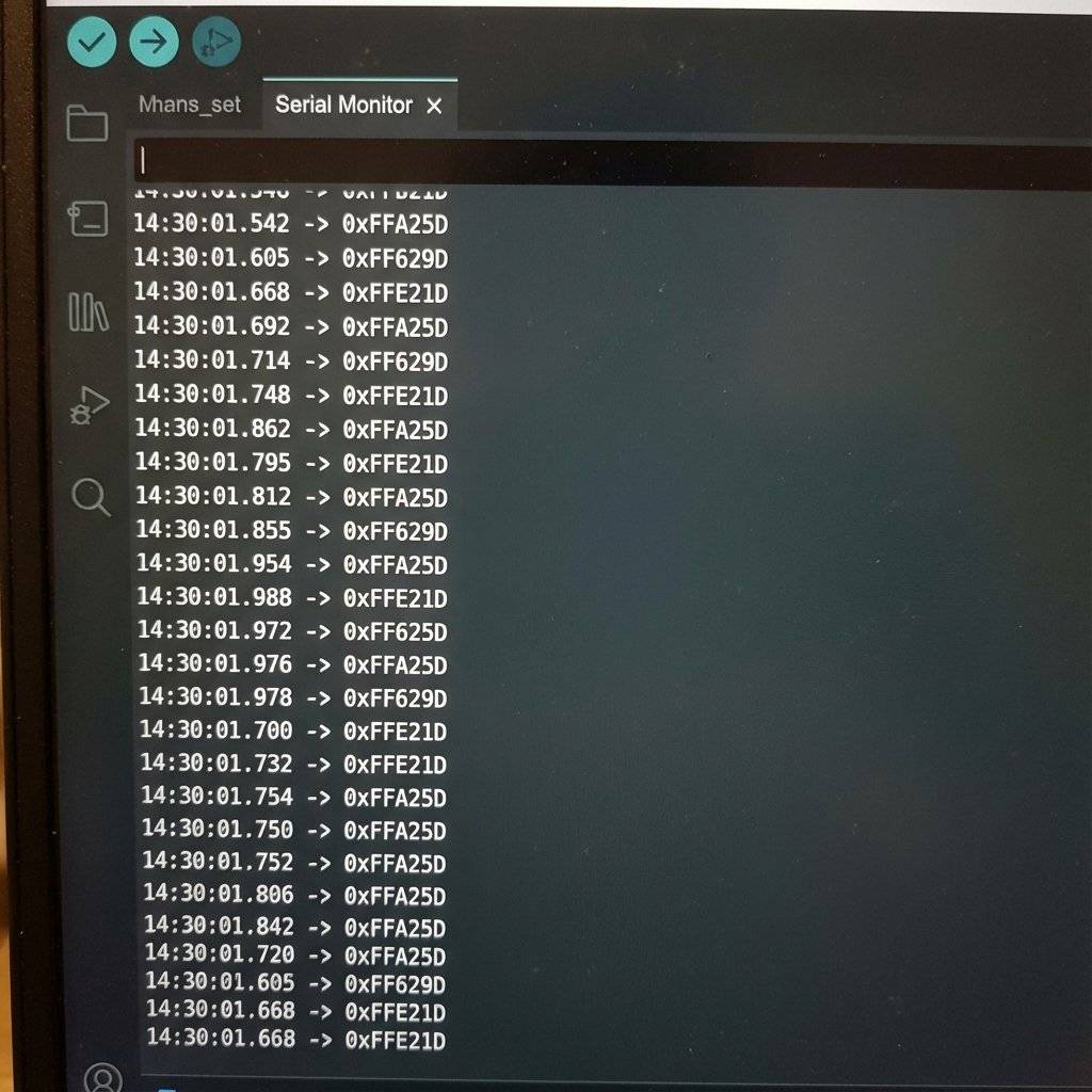 Serial Monitor Hex Codes