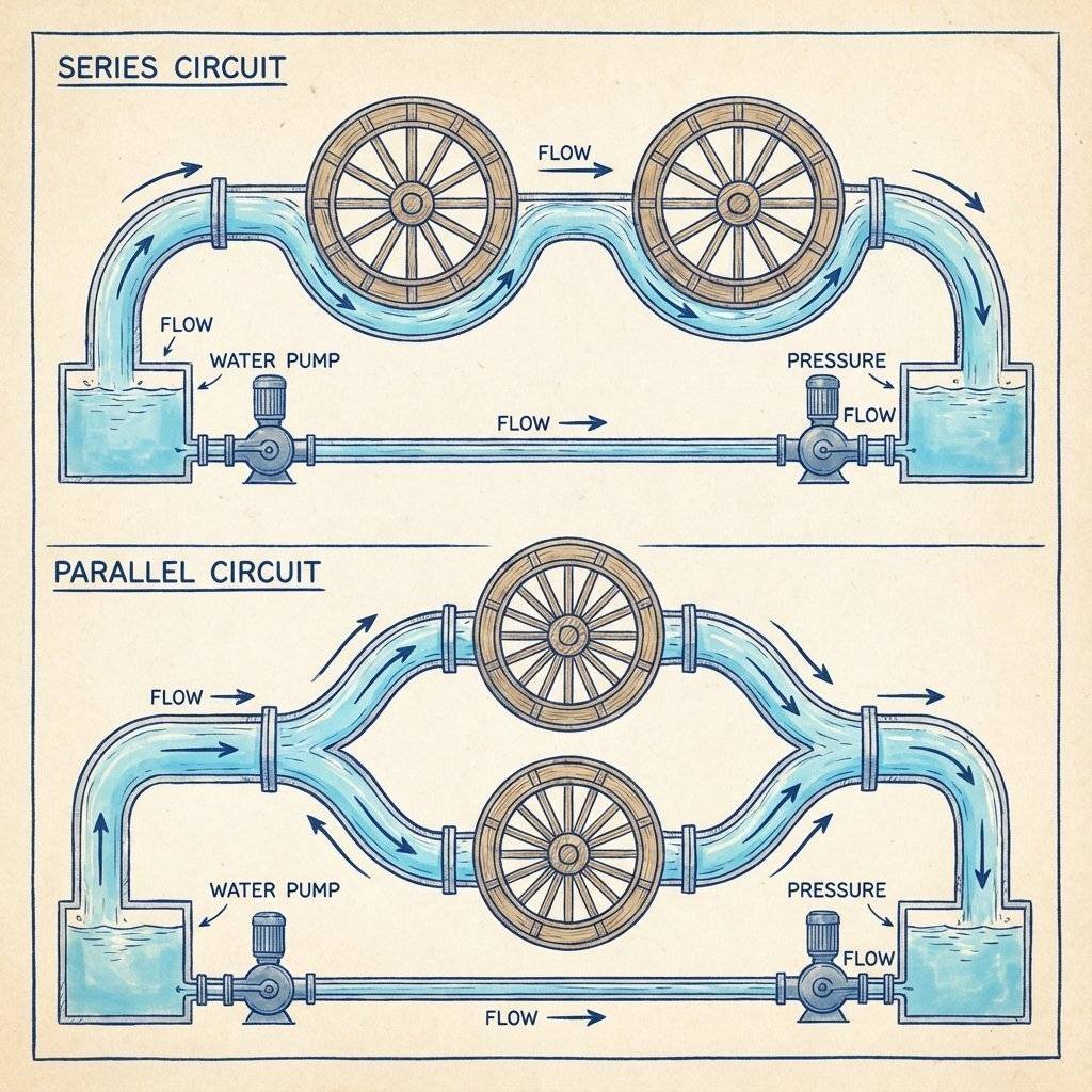 Series vs Parallel Water Analogy