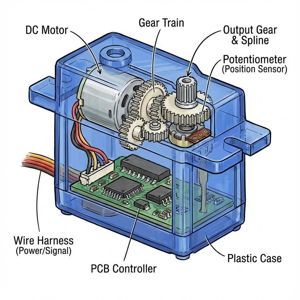 Internal Cutaway of SG90