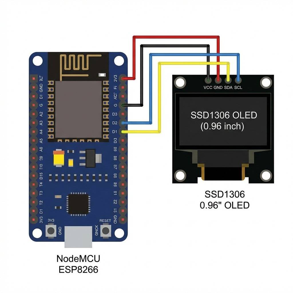 Wiring: OLED to ESP8266