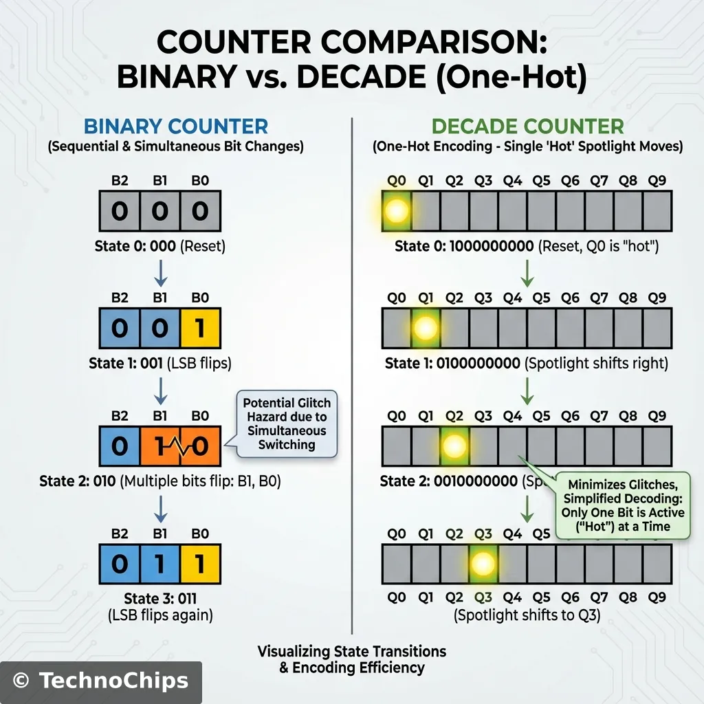 Binary vs Decade Counter Comparison