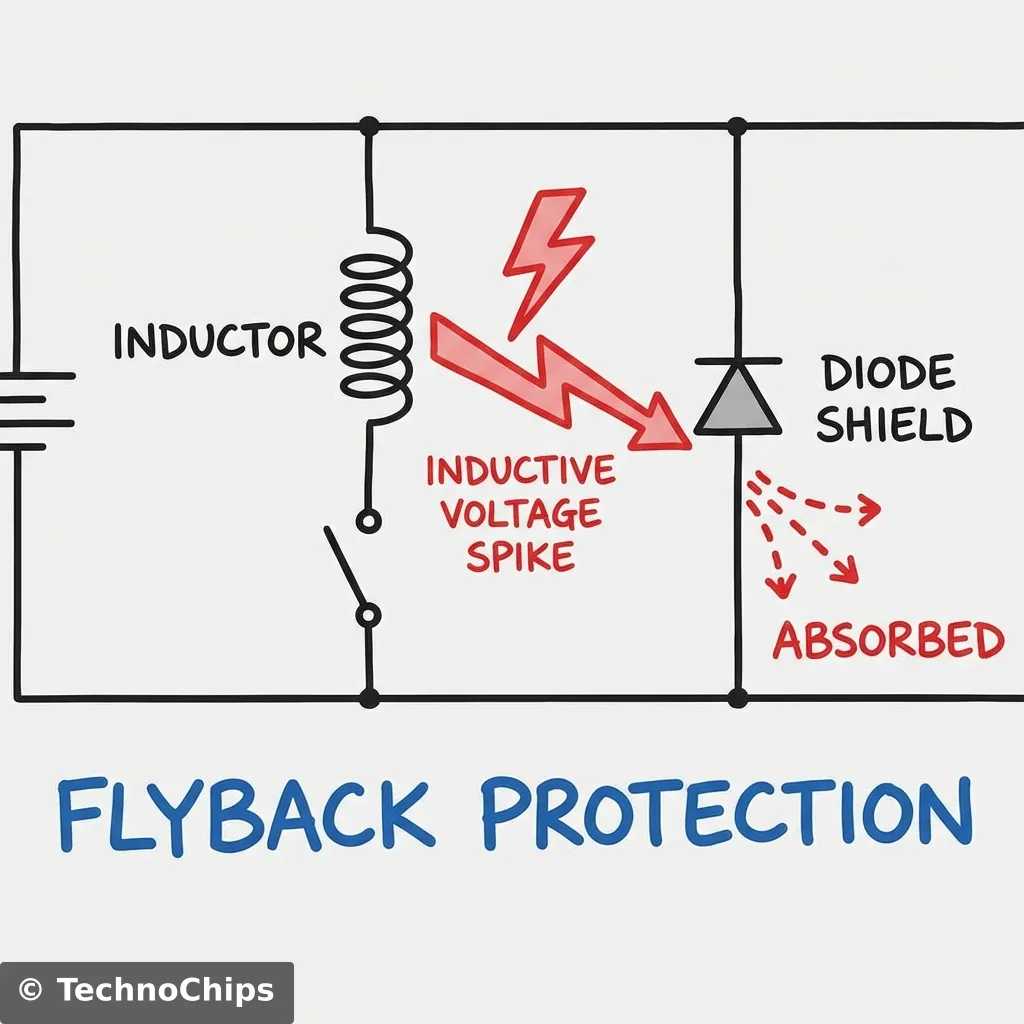 Flyback Diode Physics: Inductive Spike
