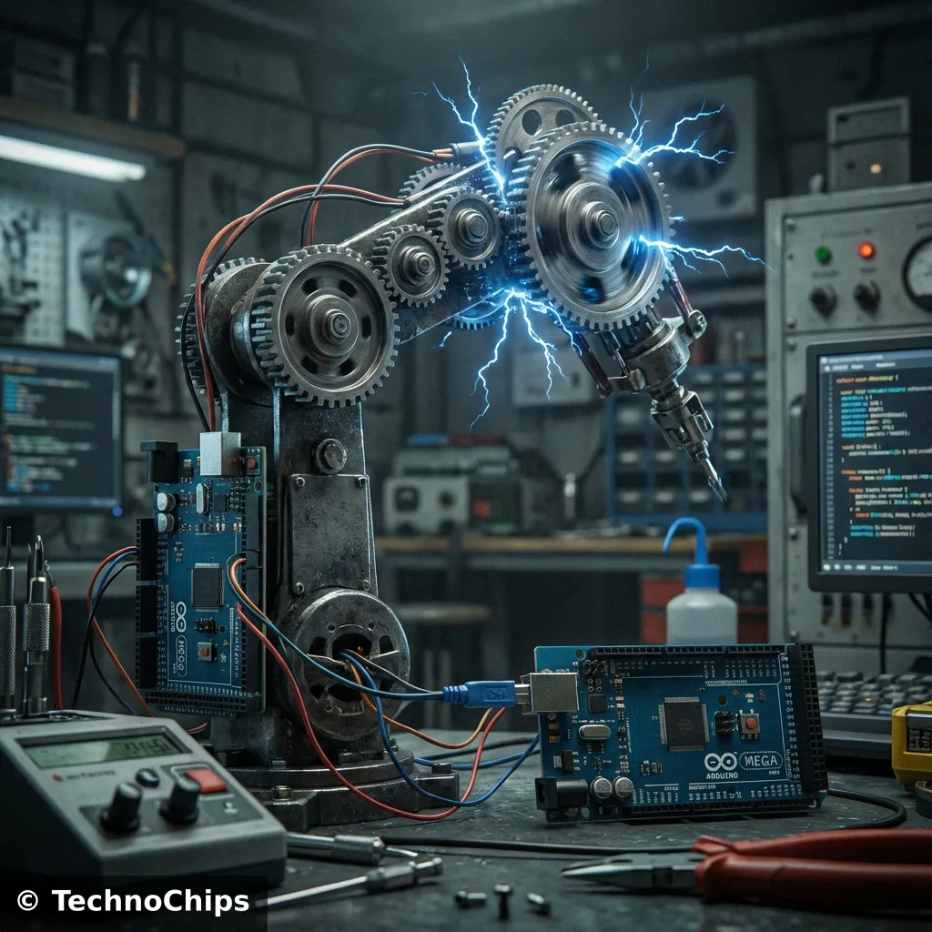 Hero Image: Cinematic Robot Arm / Motor Control