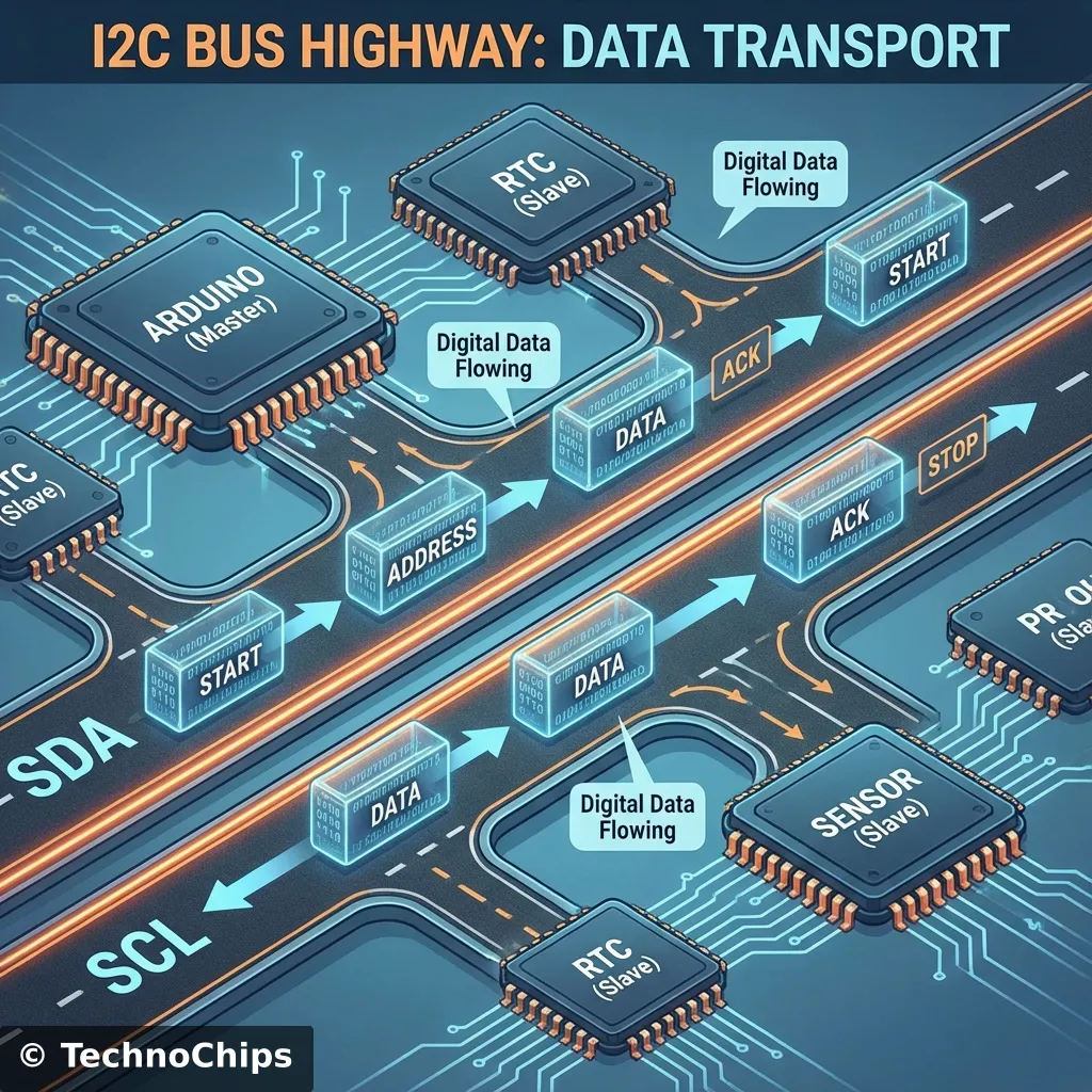 I2C Bus Visualization: Two wires, many devices