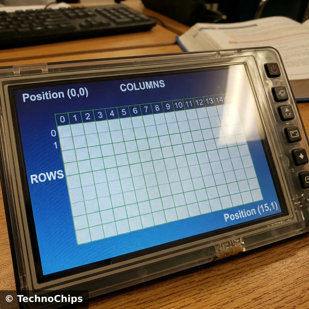 LCD Grid Explanation: Rows and Columns
