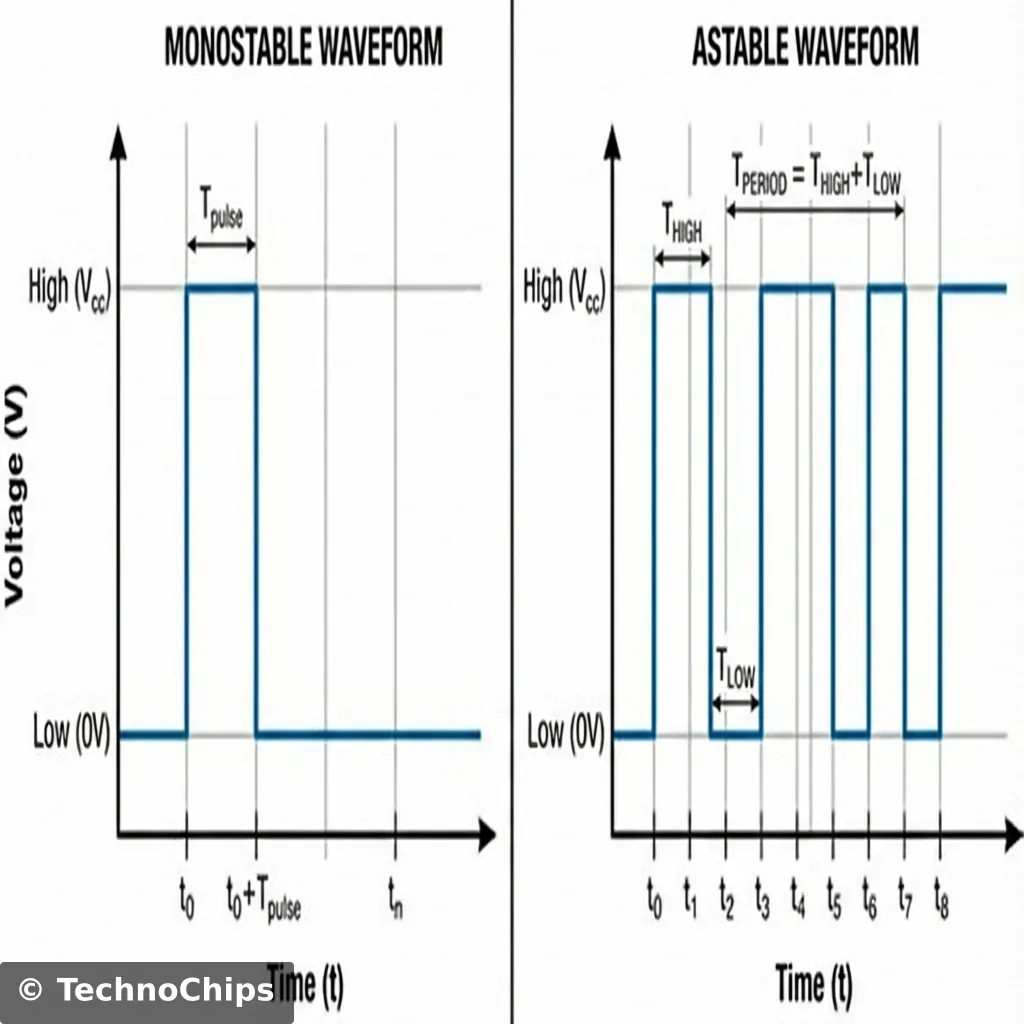 Monostable vs Astable Graph