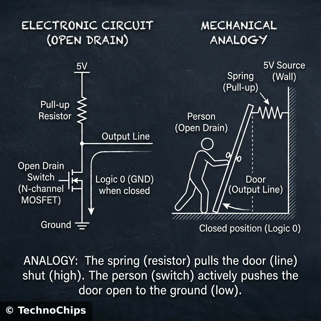 Open Drain Physics Diagram