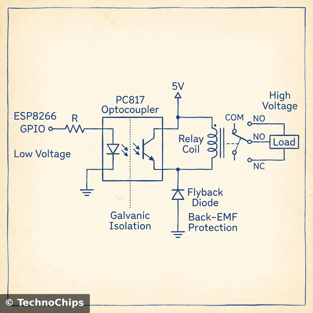 Relay Optocoupler Schematic