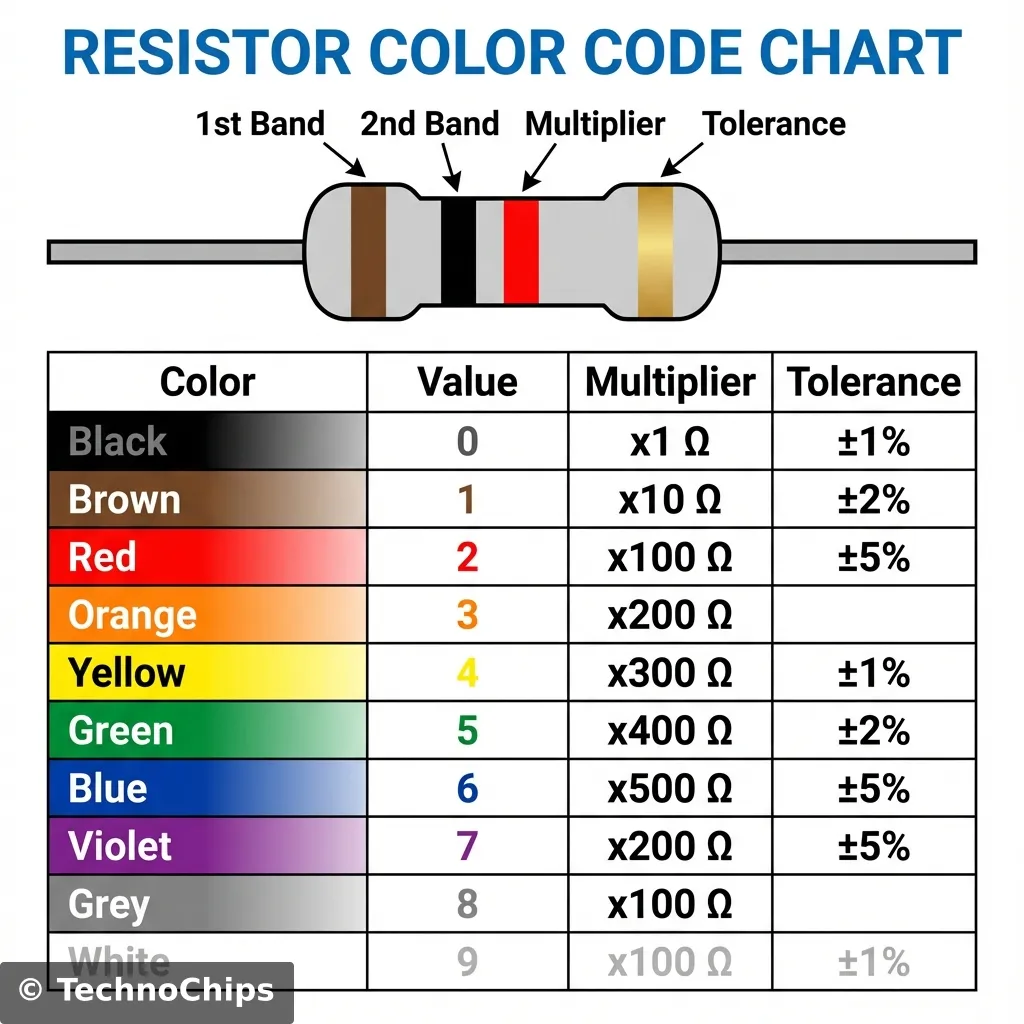 Resistor Color Code Chart