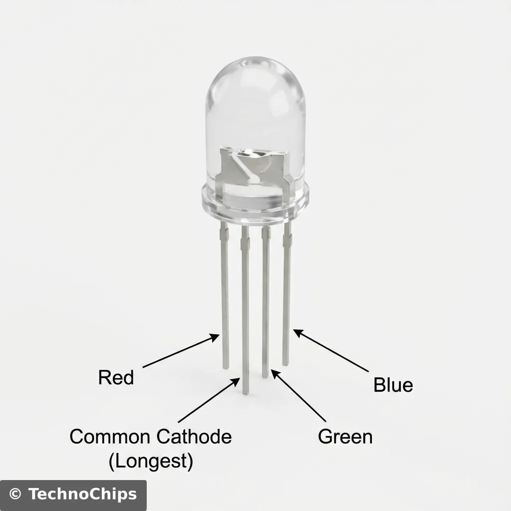RGB LED Pinout Render