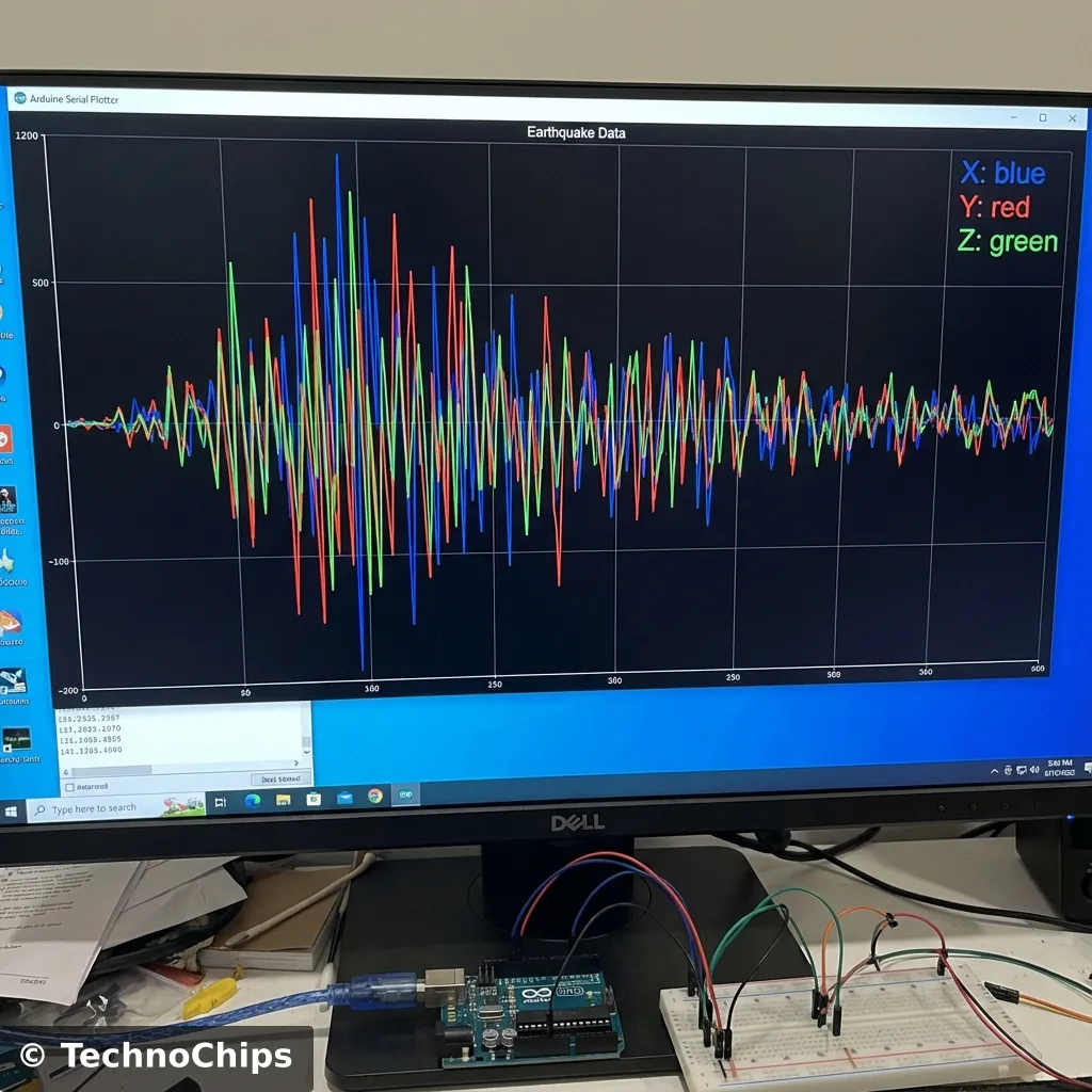 Serial Plotter Earthquake Data