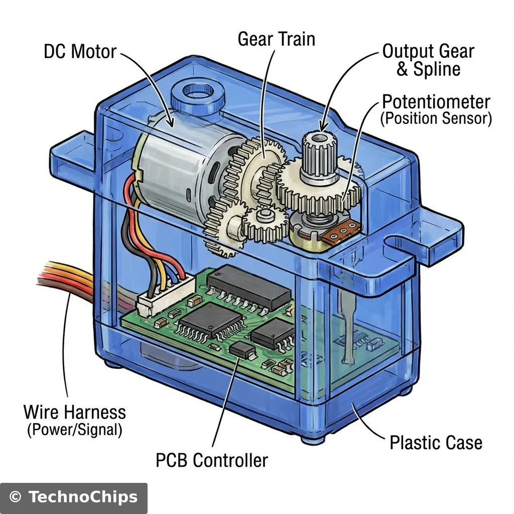 Internal Cutaway of SG90