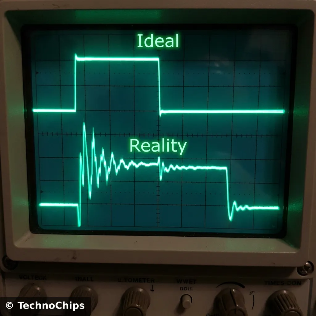 Switch Bounce Oscilloscope Diagram