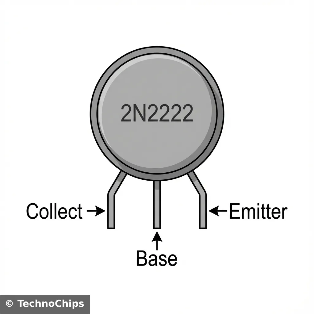 Transistor Pinout: 2N2222 CBE