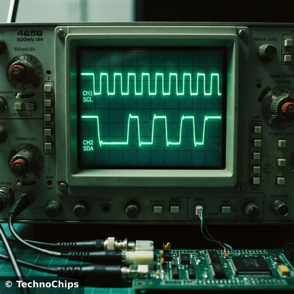 Oscilloscope Waveform SDA SCL